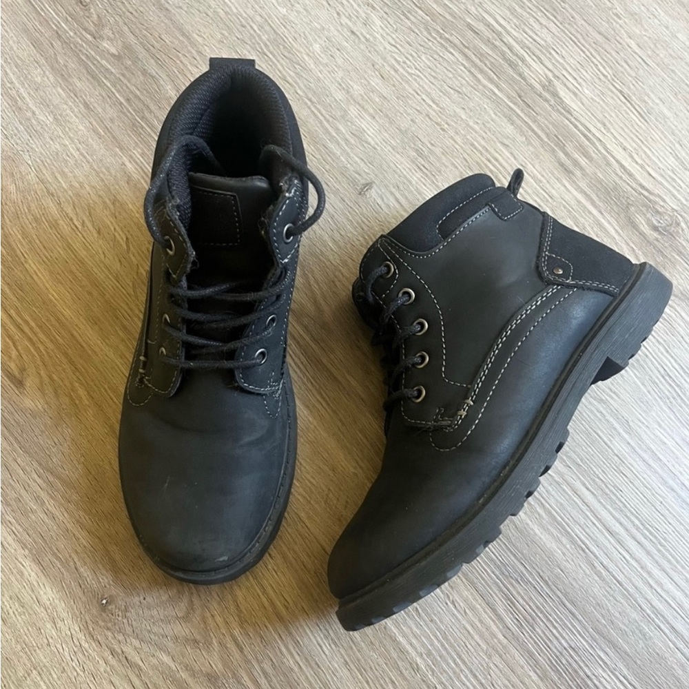 Boy Lace Up Black Boots